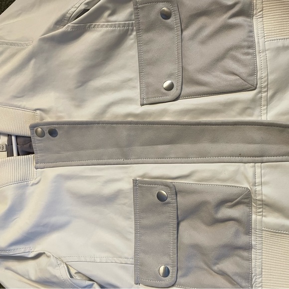 Calvin Klein cream leather and suede jacket. - Picture 8 of 14